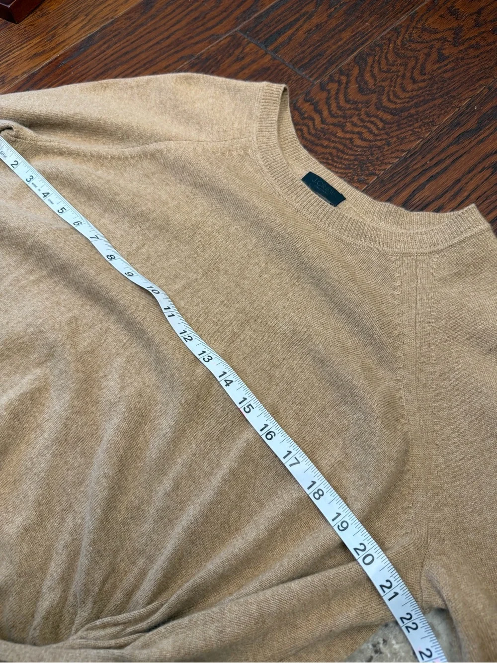 J.Crew 100% Cashmere Sweater Tan Camel Crewneck Pullover Size M